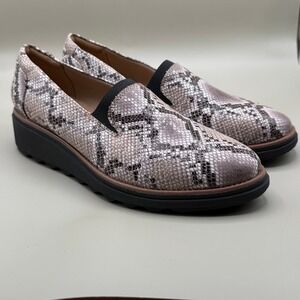 Clarks‎ Women's Loafers Slip On Snake Print Comfort Wedge Shoes Size 9 NWOT
